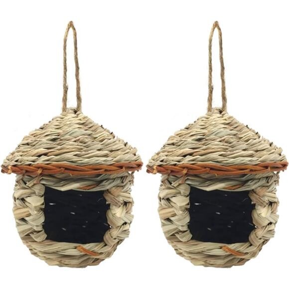 Gute Hummingbird House, Grass Hand Woven Birdhouses for Outdoors Hanging - Picture 1 of 8